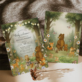 Woodland Storybook Forest Animals Baby shower Kaart