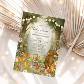 Woodland Storybook Forest Animals Baby shower Kaart