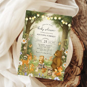 Woodland Storybook Forest Animals Baby shower Kaart