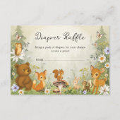Woodland Storybook Forest Animals Diaper Raffle Informatiekaartje (Voorkant)