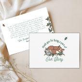 Woodland Storybook Fox Baby shower Dank u Kaart