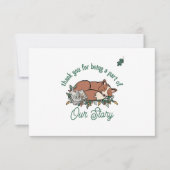 Woodland Storybook Fox Baby shower Dank u Kaart (Voorkant)
