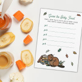 Woodland Storybook Guess the Food Baby shower Game Informatiekaartje