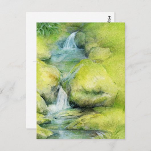 Woodland stream cascade briefkaart (Voorkant / Achterkant)