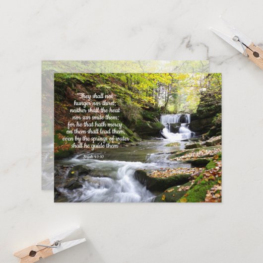 Woodland Stream met het troostende Bijbelbericht Kaart (Voorkant / Achterkant in situ)