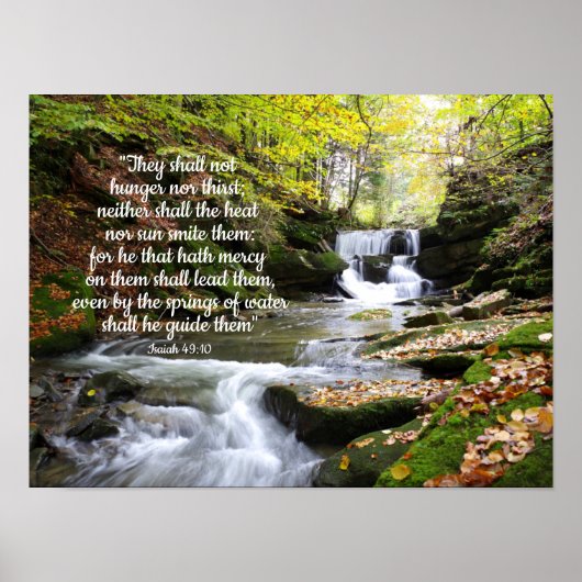 Woodland Stream met het troostende Bijbelbericht Poster (Voorkant)