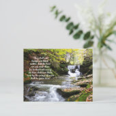 Woodland Stream met troostend Bijbelbericht Post Briefkaart (Staand voorkant)