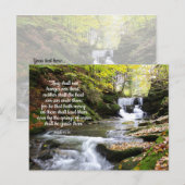 Woodland Stream met troostende Bijbelbericht Post Briefkaart (Voorkant / Achterkant)