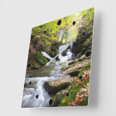 Woodland Stream met Waterfall Vierkante Klok (Hoek)