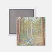 Woodland Stream, Peak District in Pastel Magnet (Voorkant / Achterkant)