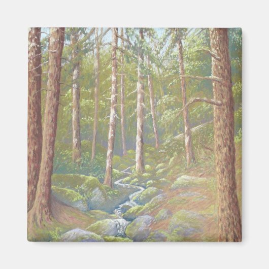 Woodland Stream, Peak District in Pastel Magnet (Voorkant)