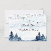Woodland, String Lights, Waterverf Hartelijk dank Bedankkaart (Voorkant)