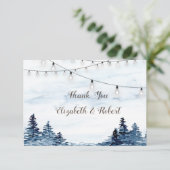 Woodland, String Lights, Waterverf Hartelijk dank Bedankkaart (Staand voorkant)