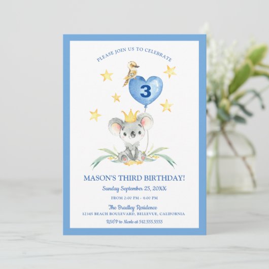 Woodland Struik Baby Koala kinderen Verjaardag Kaart (Staand voorkant)