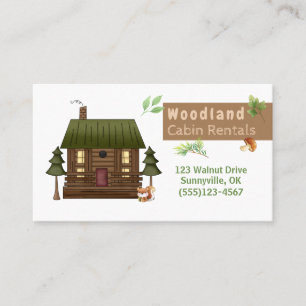 Woodland Style Cabin Rental Service Visitekaartje