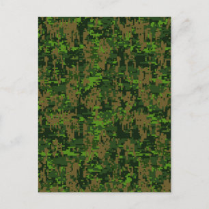 Woodland Style Digital Camouflage Accent Decor Briefkaart