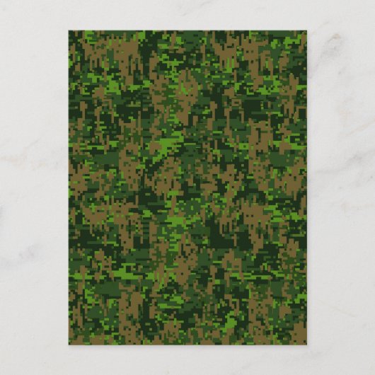 Woodland Style Digital Camouflage Accent Decor Briefkaart (Voorkant)