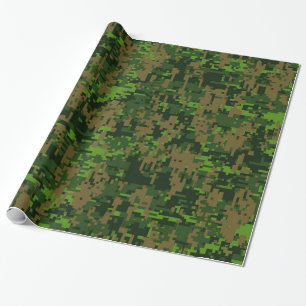 Woodland Style Digital Camouflage Accent Decor Cadeaupapier