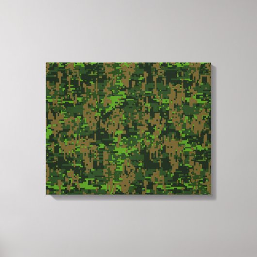 Woodland Style Digital Camouflage Accent Decor Canvas Afdruk (Voorkant)