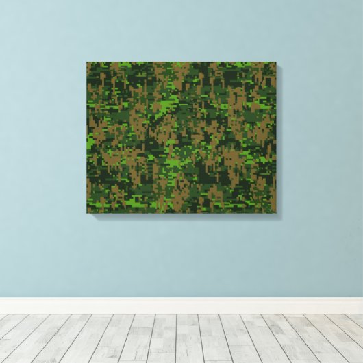 Woodland Style Digital Camouflage Accent Decor Canvas Afdruk (Insitu (Houten vloer))
