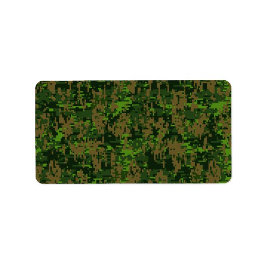 Woodland Style Digital Camouflage Accent Decor Etiket (Voorkant)