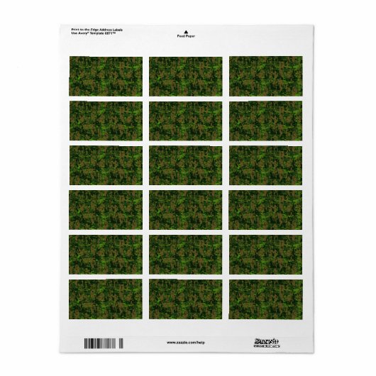 Woodland Style Digital Camouflage Accent Decor Etiket (Full Sheet)