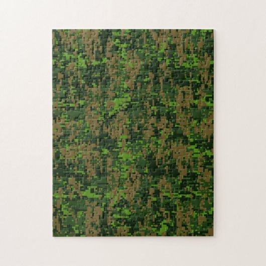 Woodland Style Digital Camouflage Accent Decor Legpuzzel (Verticaal)