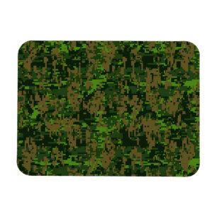 Woodland Style Digital Camouflage Accent Decor Magneet