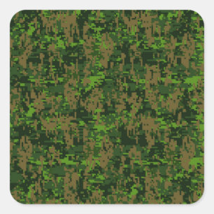 Woodland Style Digital Camouflage Accent Decor Vierkante Sticker