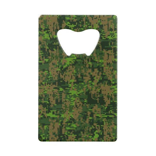 Woodland Style Digital Camouflage Creditkaart Flessenopener (Voorkant)