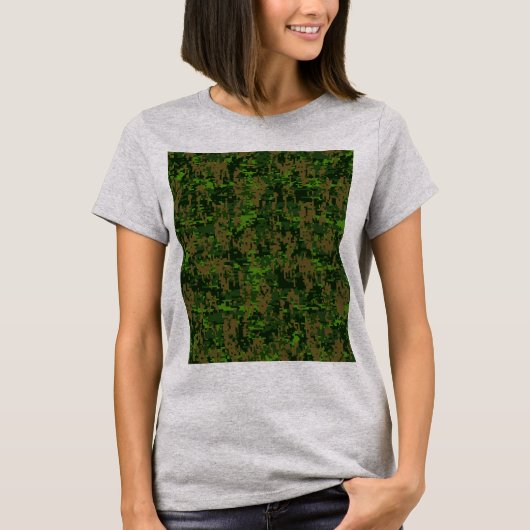 Woodland Style Digital Camouflage Decor T-shirt (Voorkant)