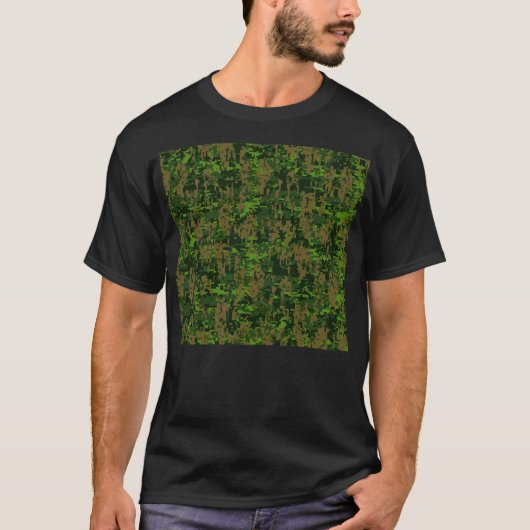 Woodland Style Digital Camouflage Decor T-shirt (Voorkant)