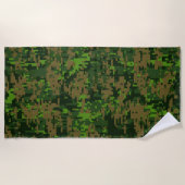 Woodland Style Digital Camouflage Pattern Decor Strandlaken (Voorkant)