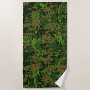 Woodland Style Digital Camouflage Pattern Decor Strandlaken