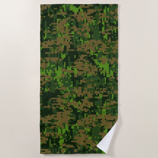 Woodland Style Digital Camouflage Pattern Decor Strandlaken (Voorkant)