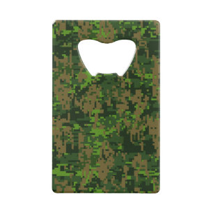 Woodland Style Digital Green Camouflage Accent Creditkaart Flessenopener