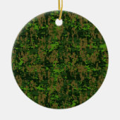 Woodland Style Digital Green Camouflage Accent Keramisch Ornament (Voorkant)
