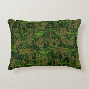 Woodland Style Digital Green Camouflage Accent Kussen