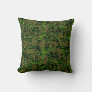 Woodland Style Digital Green Camouflage Accent Kussen
