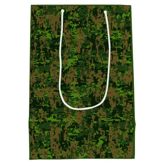 Woodland Style Digital Green Camouflage Accent Medium Cadeauzakje (Achterkant)