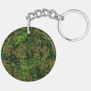 Woodland Style Digital Green Camouflage Accent Sleutelhanger