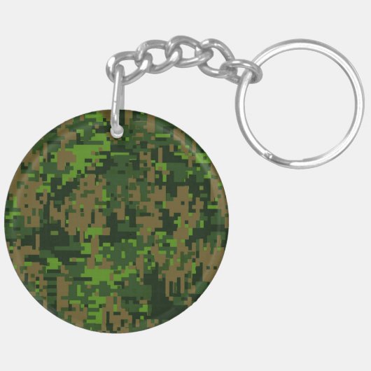 Woodland Style Digital Green Camouflage Accent Sleutelhanger (Achterkant Rechts)
