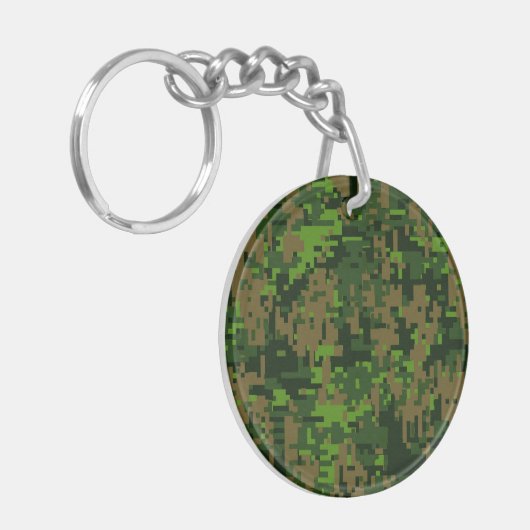 Woodland Style Digital Green Camouflage Accent Sleutelhanger (Voorkant Links)