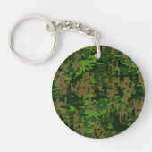 Woodland Style Digital Green Camouflage Accent Sleutelhanger (Voorkant)
