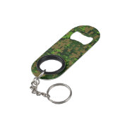 Woodland Style Digital Green Camouflage Accent Sleutelhanger Flessenopener (Achterkant Gekanteld)