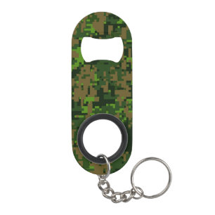 Woodland Style Digital Green Camouflage Accent Sleutelhanger Flessenopener