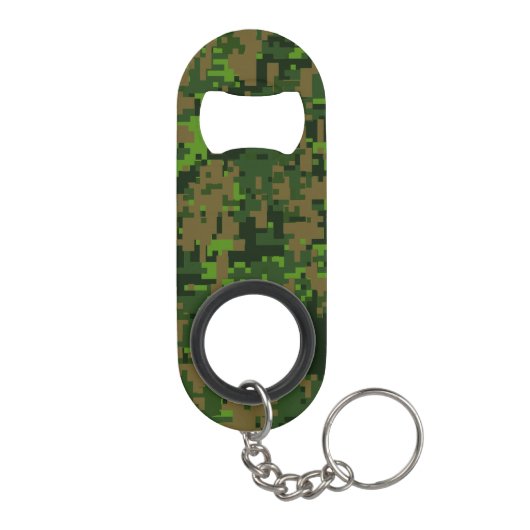 Woodland Style Digital Green Camouflage Accent Sleutelhanger Flessenopener (Achterkant)
