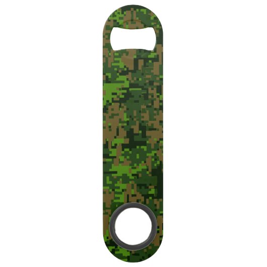 Woodland Style Digital Green Camouflage Accent Speed Flessenopener (Achterkant)