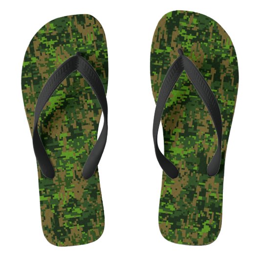 Woodland Style Digital Green Camouflage Accent Teenslippers (Voetbed)