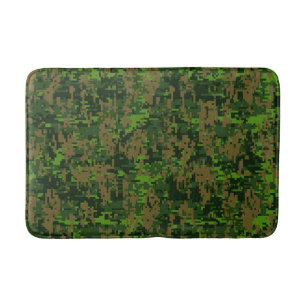 Woodland Style Digital Green Camouflage Decor Badmat